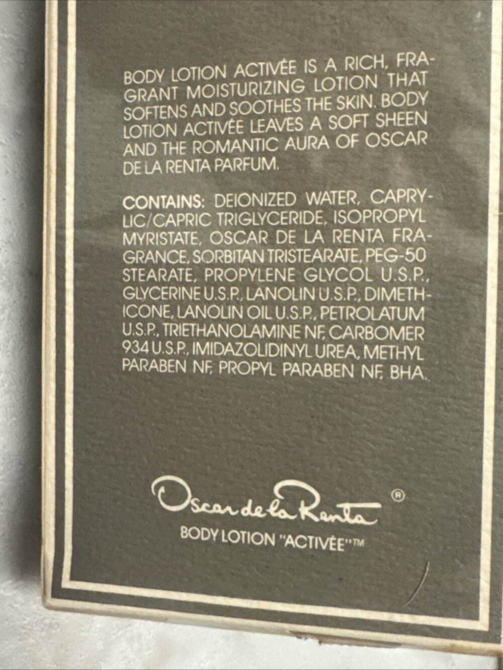 Vintage Oscar de la Renta for Women Body Lotion Activee 7oz SEALED NEW NOS 80s - Picture 2 of 13